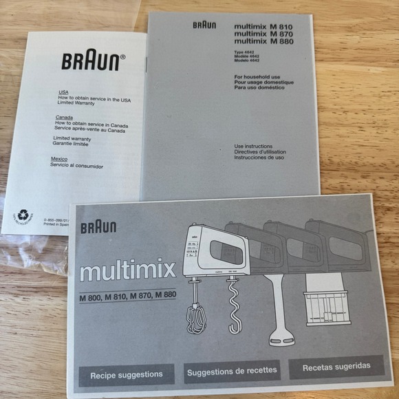 Braun MultiMix 4-in-1 Hand Mixer M880 White 280W Immersion Blender Mixer Chopper - Picture 11 of 11